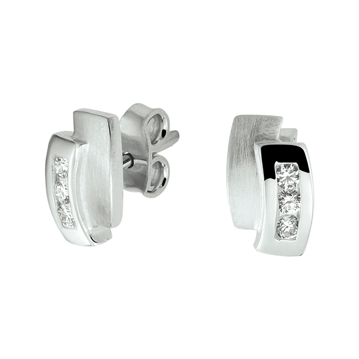 Ohrstecker Zirkonia Silber rhodiniert