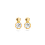 oorknoppen zirkonia 14K geelgoud