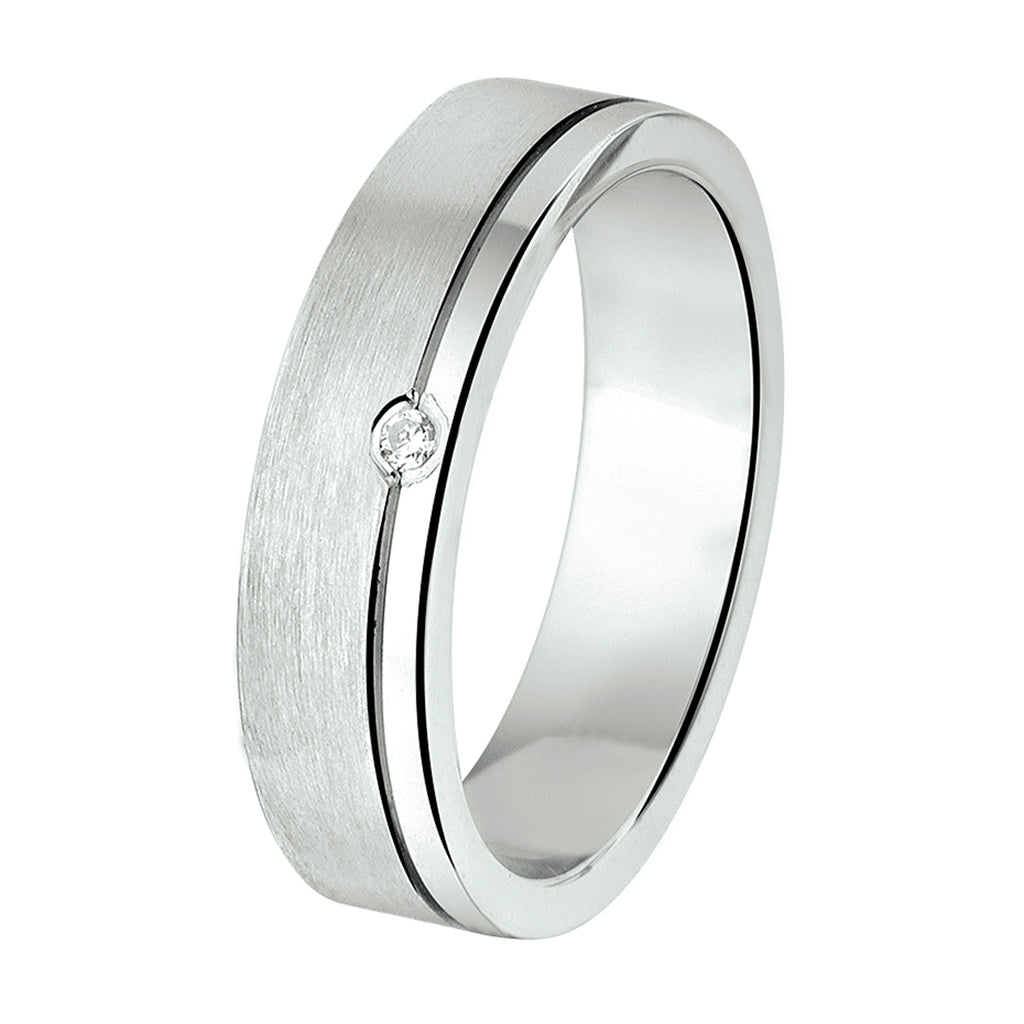 Ring A202 – 5 mm – mit CZ-Silber rhodiniert