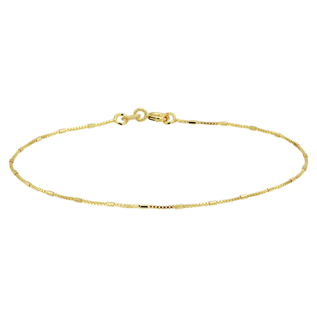 Venezianisches Armband und Stäbe 0,9 mm 18 cm 14 K Gelbgold