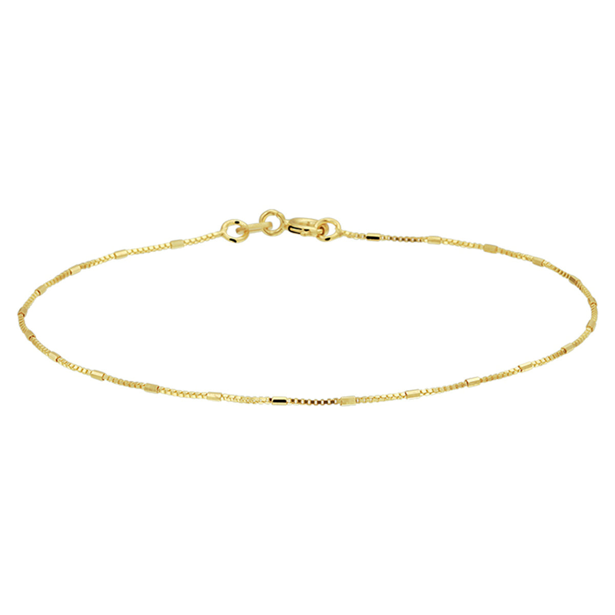 Venezianisches Armband und Stäbe 0,9 mm 18 cm 14 K Gelbgold