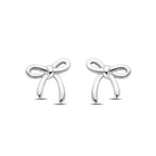 Ohrstecker Schleife 10 mm Silber rhodiniert