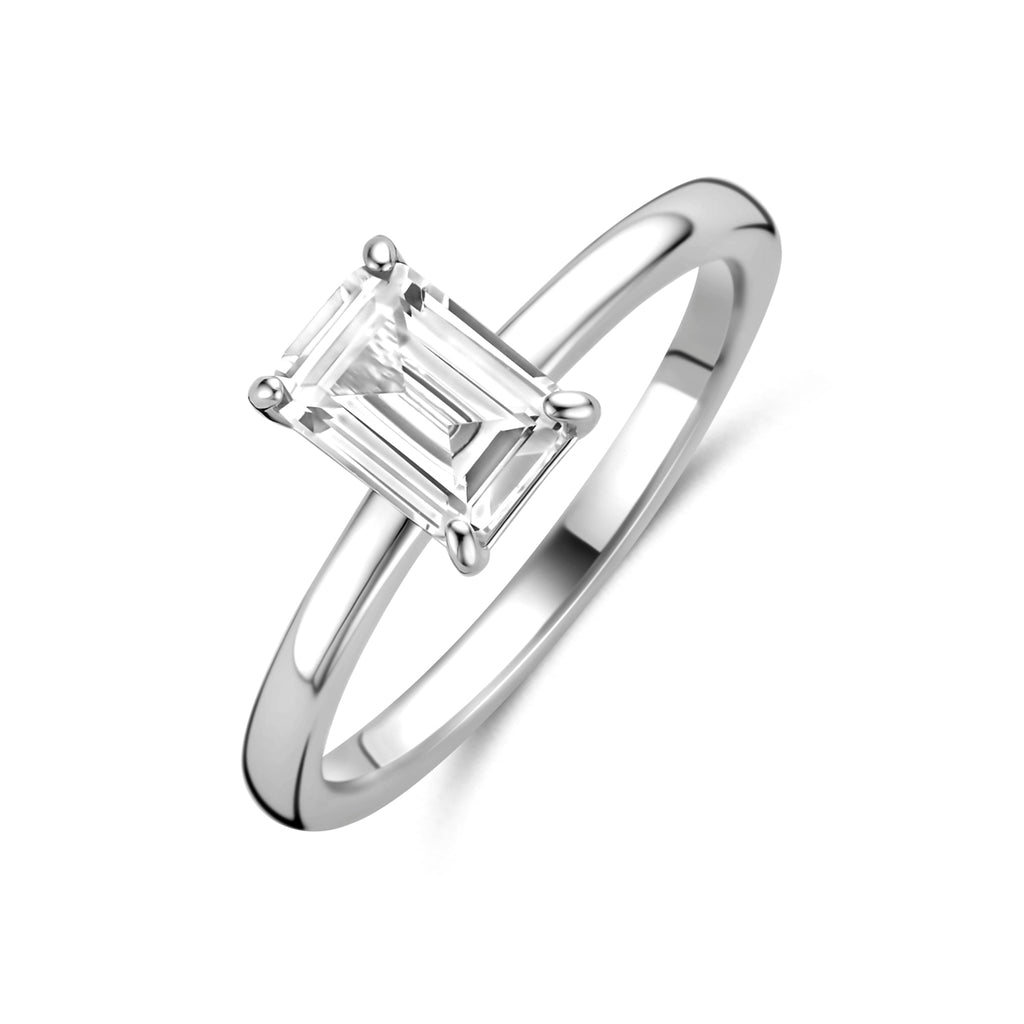 ring zirkonia zilver gerhodineerd