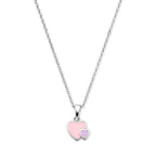 collier emaille hartjes 36 + 4 cm zilver gerhodineerd