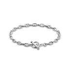 Armband Marine Rundrohr 3,9 mm 18.5 cm Kapittelschloss Silber rhodiniert