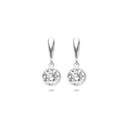 Ohrhänger Zirkonia 18 mm silber rhodiniert