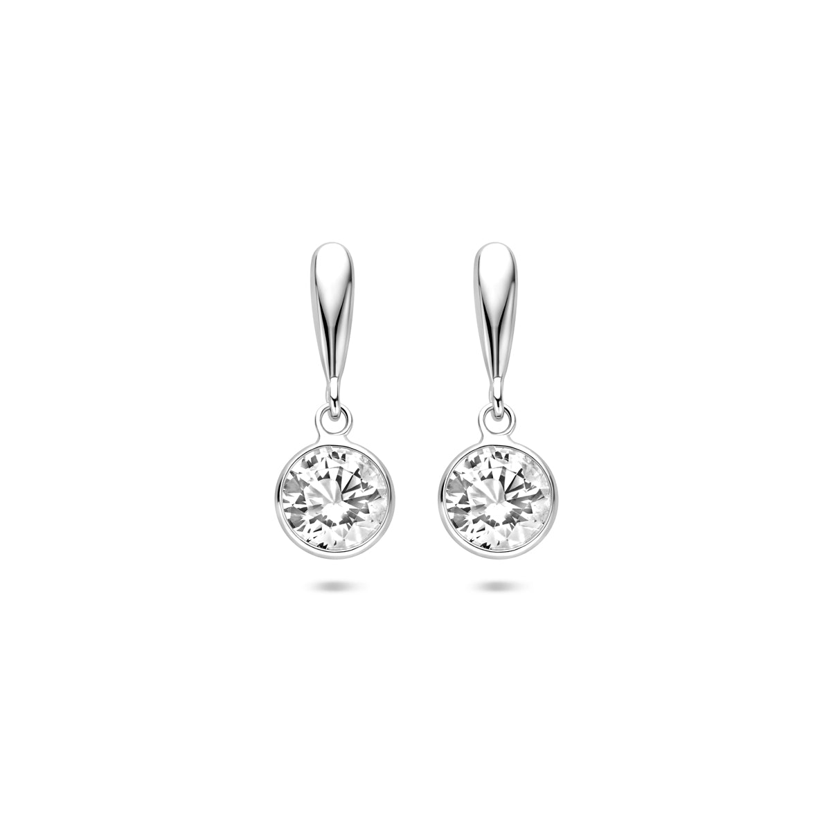 Ohrhänger Zirkonia 18 mm silber rhodiniert