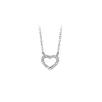 Halskette Herz Zirkonia 1,0 mm 40 + 4 cm Silber rhodiniert