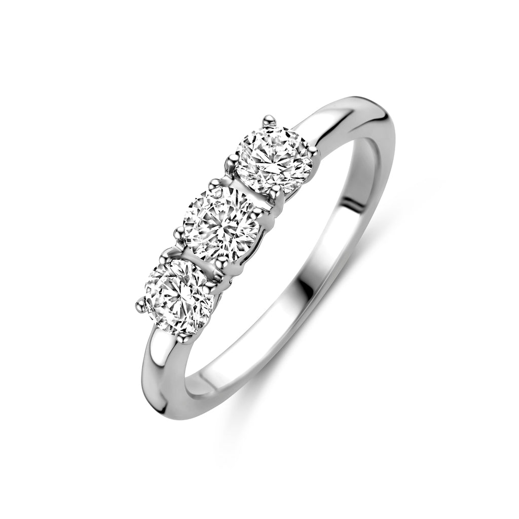 Ring Zirkonia Silber rhodiniert
