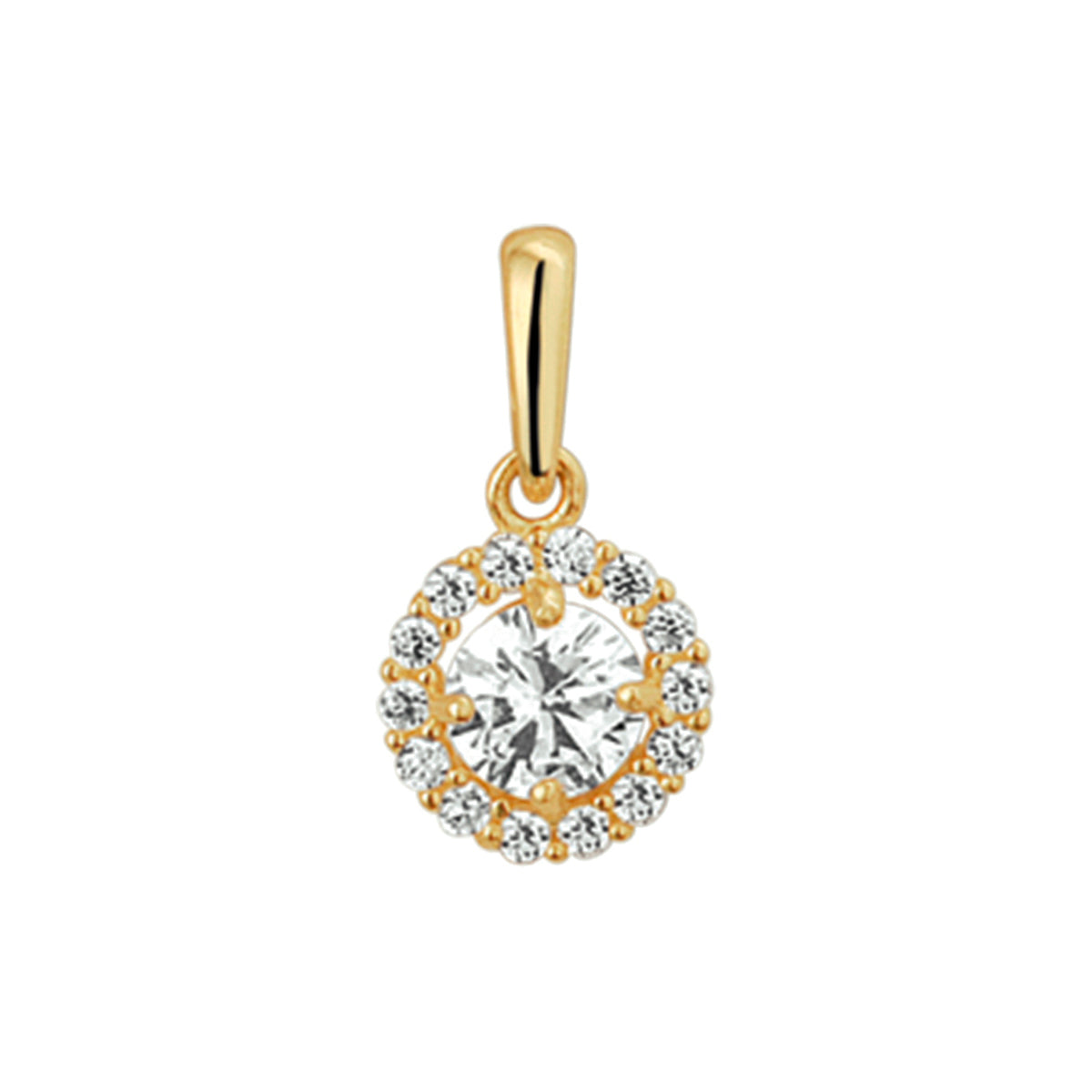 Anhänger Zirkonia Halo 14K Gelbgold
