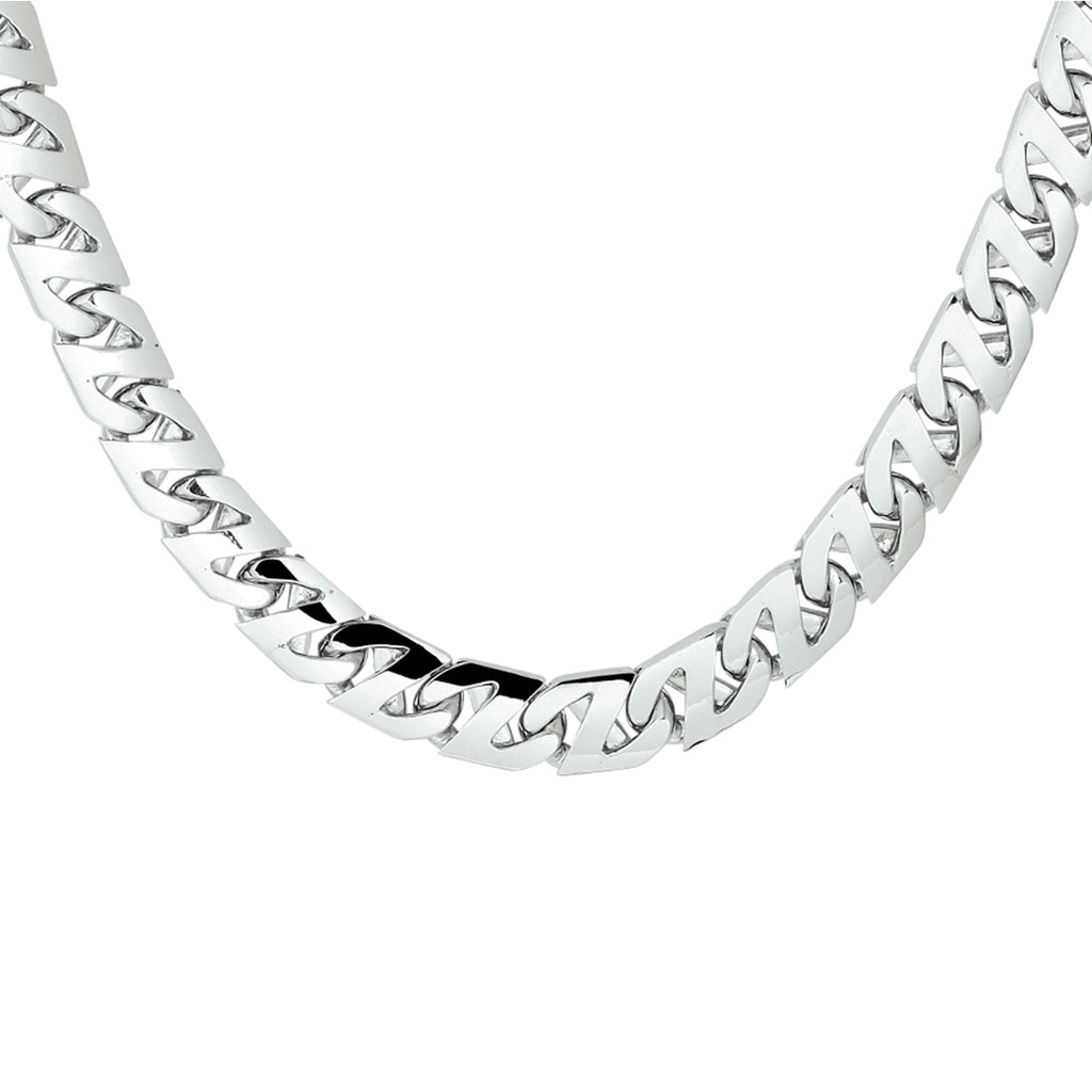 collier gourmette 8,2 mm zilver gerhodineerd