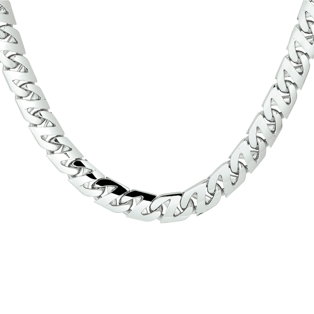 collier gourmette 8,2 mm zilver gerhodineerd