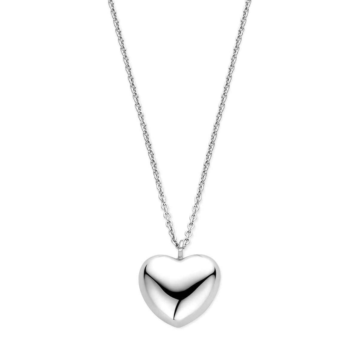 Halskette Herz 1,5 mm 42 + 5 cm Silber rhodiniert