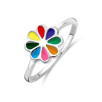 ring bloem zilver gerhodineerd