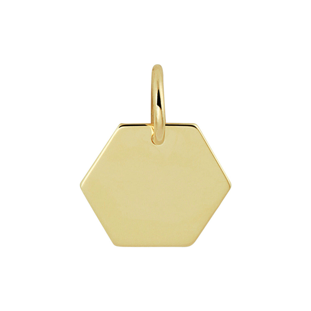 graveerhanger zeshoek 14K geelgoud