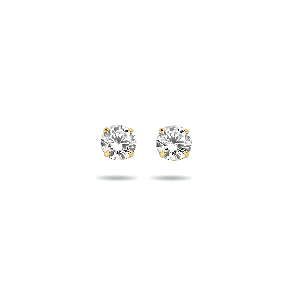 9k oorknoppen zirkonia 9K geel