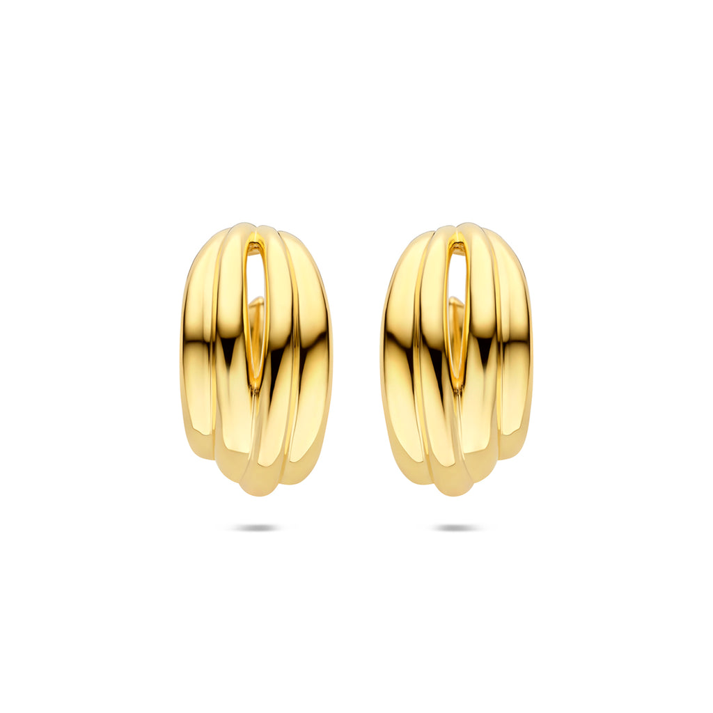 Steckerohrringe 30,5 mm 1 Mikron versilbert (gelb)