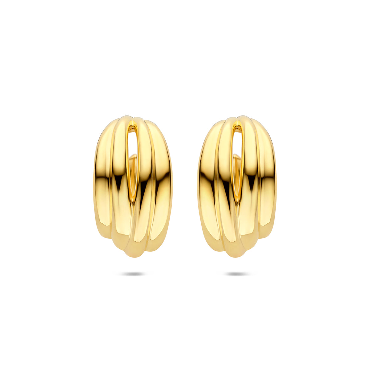 Steckerohrringe 30,5 mm 1 Mikron versilbert (gelb)