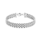 Armband Panther 8 mm 17 cm Sterlingsilber rhodiniert