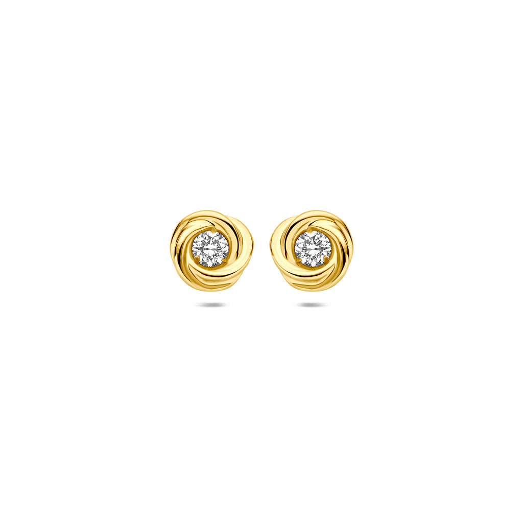 oorknoppen lab grown diamant 0.20ct (2x 0.10ct) f vs 6,5 mm 14K geelgoud - rond