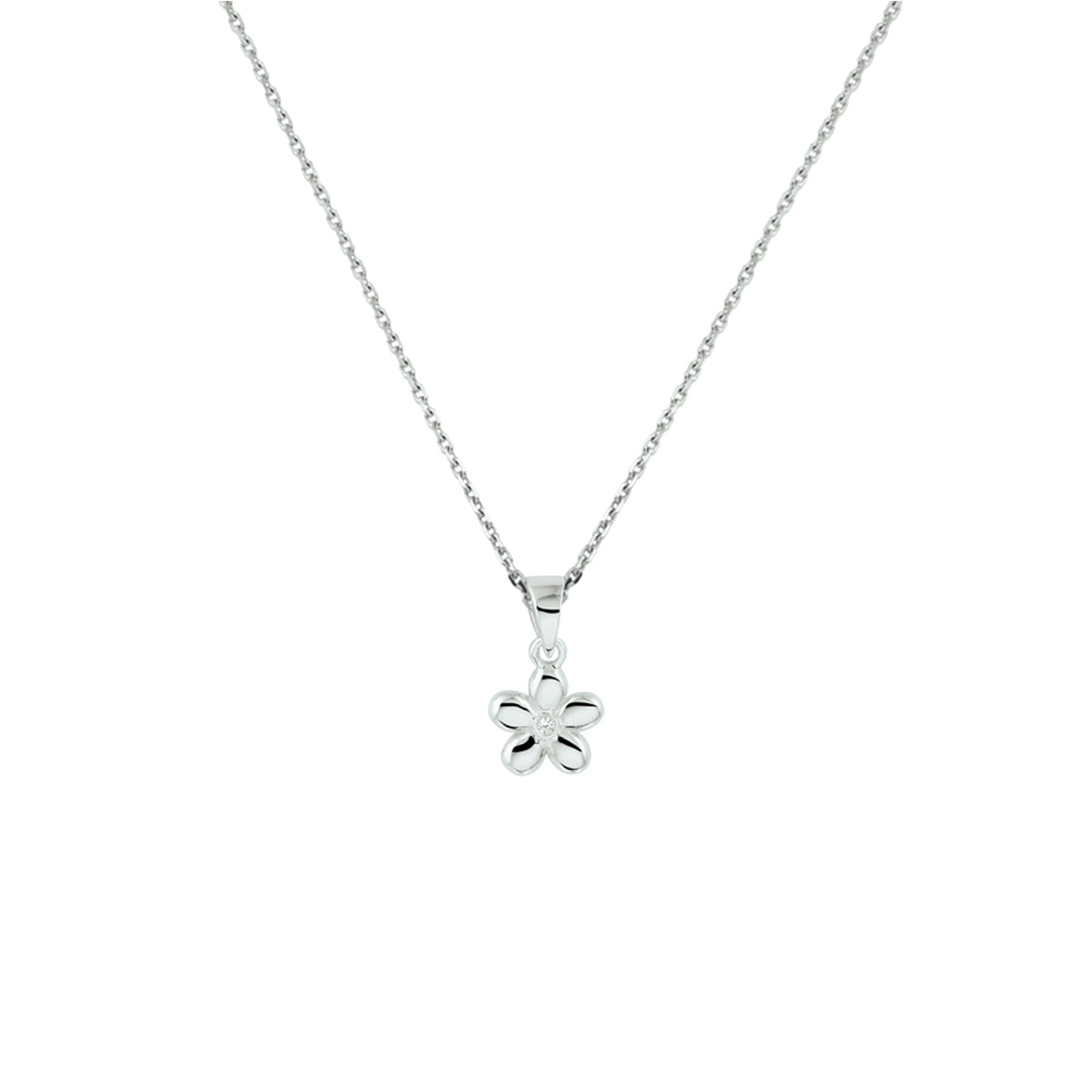 Halskette Blume 1,1 mm 36 + 4 cm Silber rhodiniert