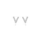 oorknoppen v zirkonia zilver gerhodineerd
