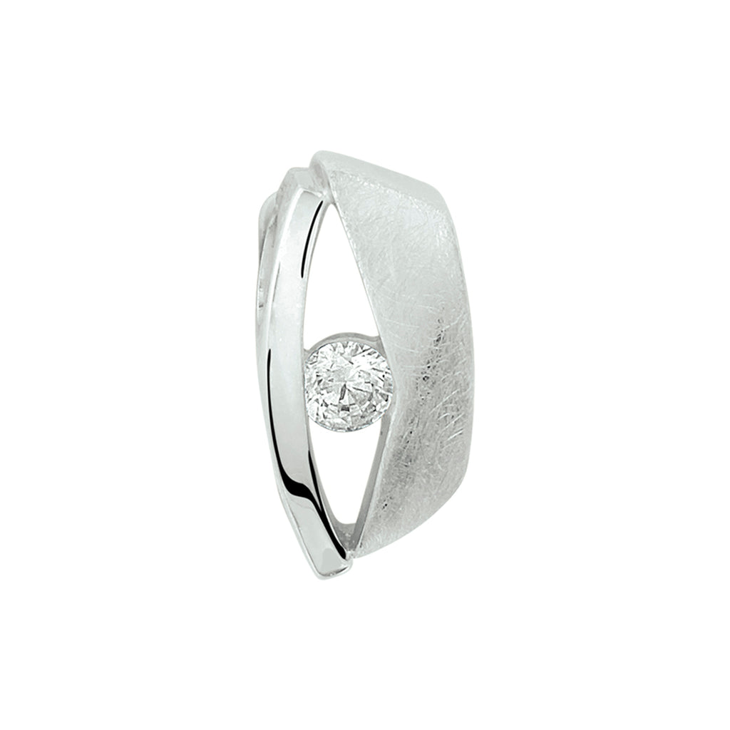 Anhänger Zirkonia Poly/Silber matt rhodiniert