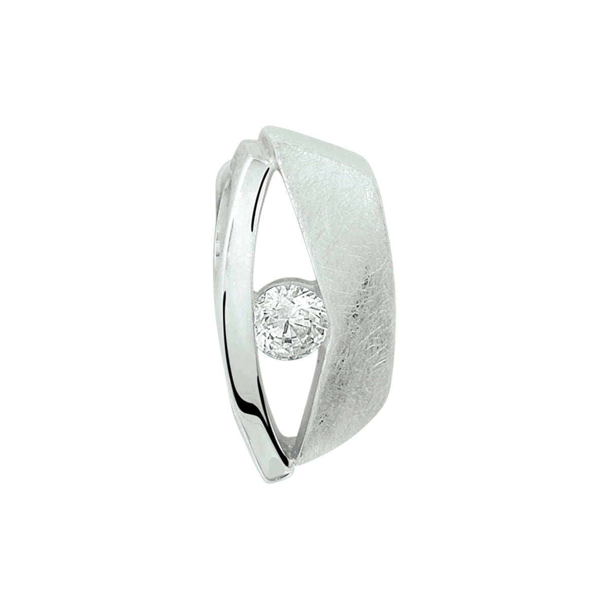 Anhänger Zirkonia Poly/Silber matt rhodiniert