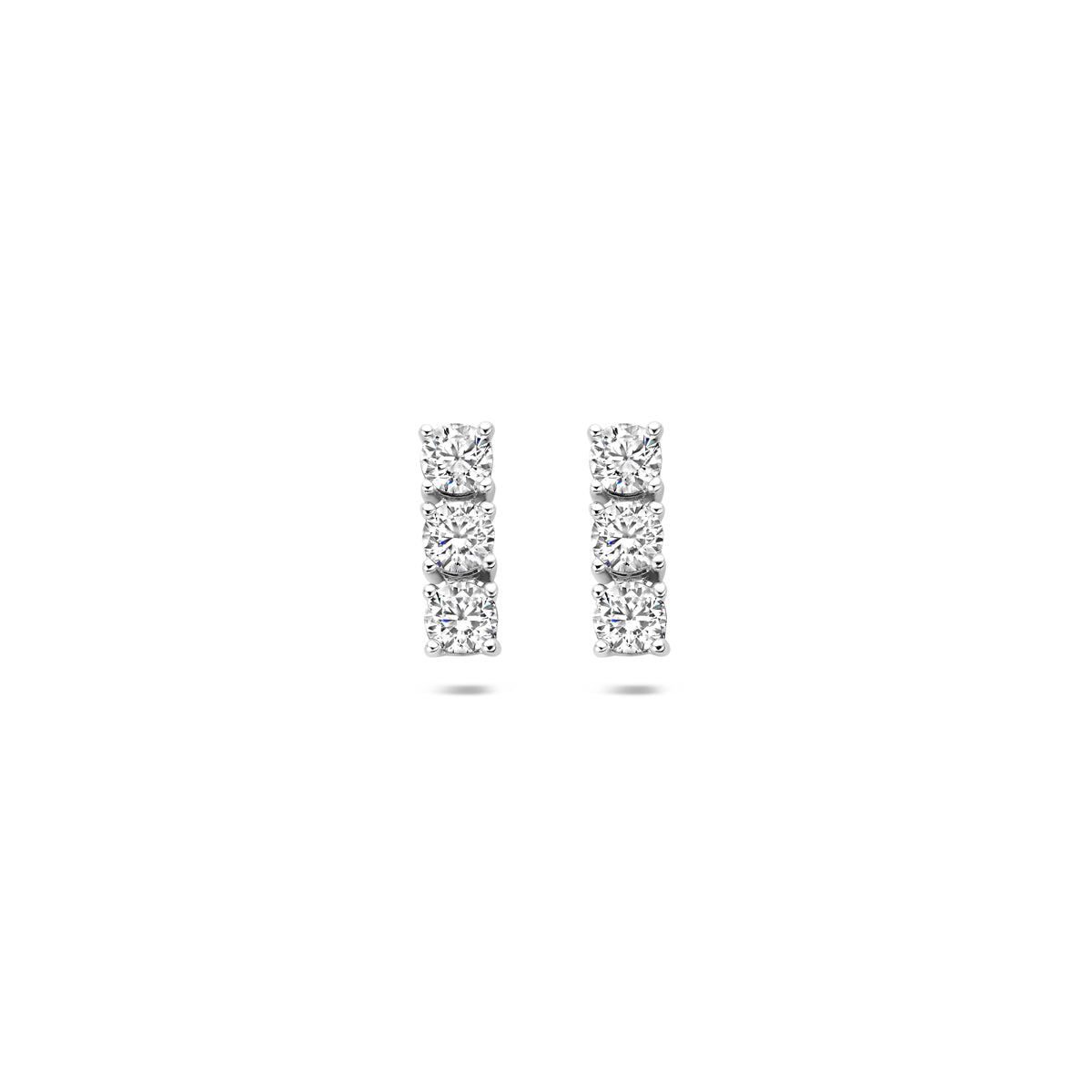 Ohrstecker Zirkonia 10 mm Silber rhodiniert