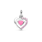 Anhänger Emaille Herz Zirkonia 15 mm Silber rhodiniert