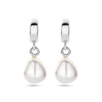Ohrringe Perle 26 mm Silber rhodiniert