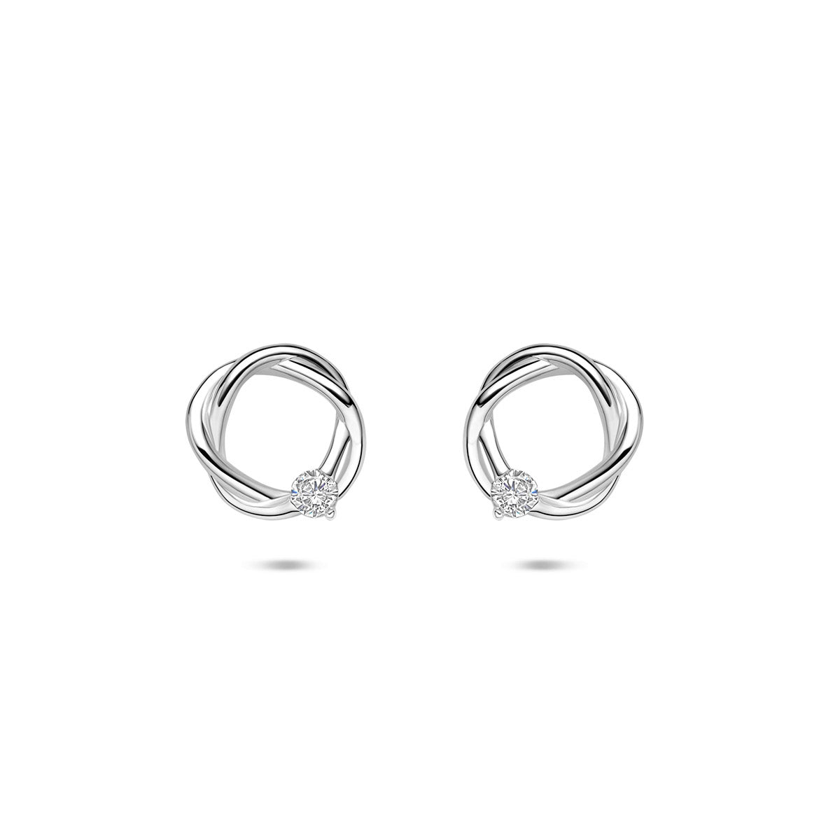 Ohrstecker Zirkonia 10 mm Silber rhodiniert