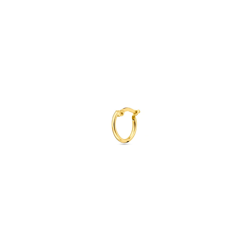 oorring 1,5 mm ronde buis 12 mm per stuk 14K geelgoud