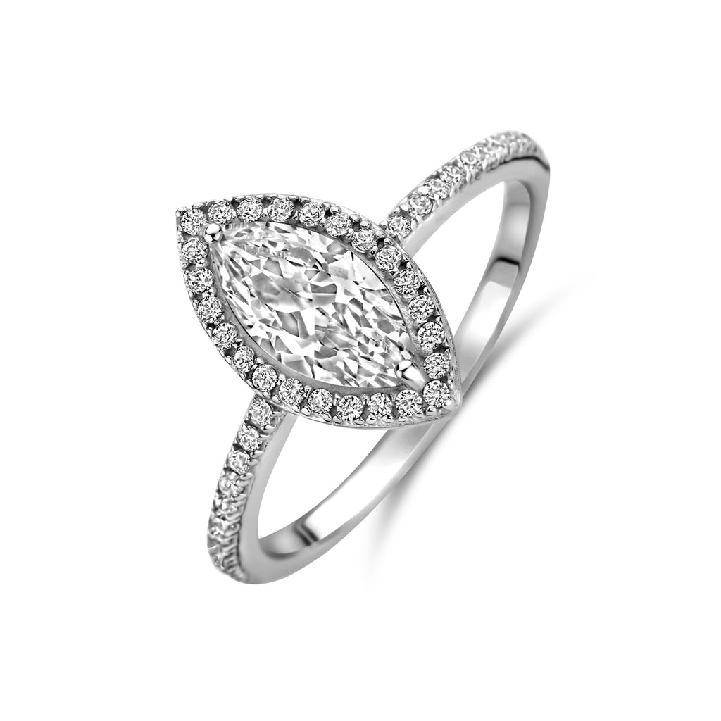 ring zirkonia zilver gerhodineerd