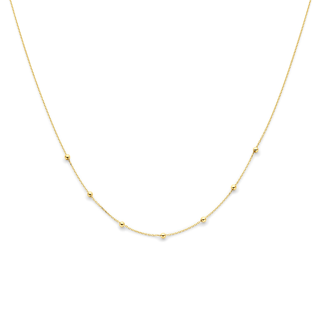 collier anker en bolletjes 1,0 mm 42 - 44 - 46 cm 14K geelgoud - rondje,bolletje,ringetje,draad