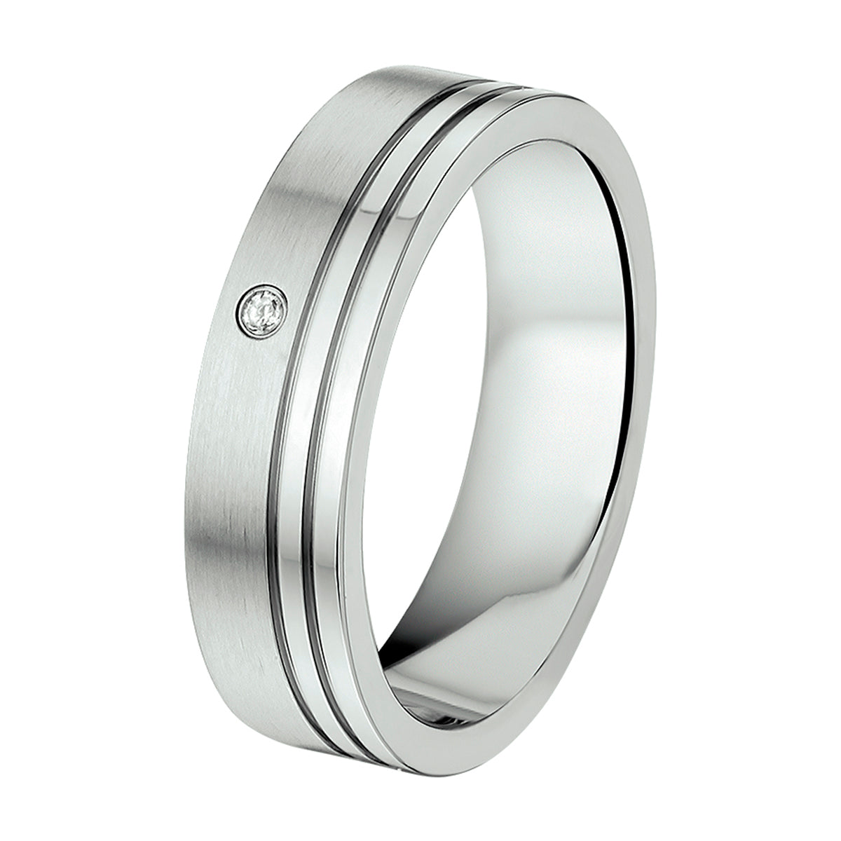 Ring 5,5 mm mit Zirkonia Edelstahl