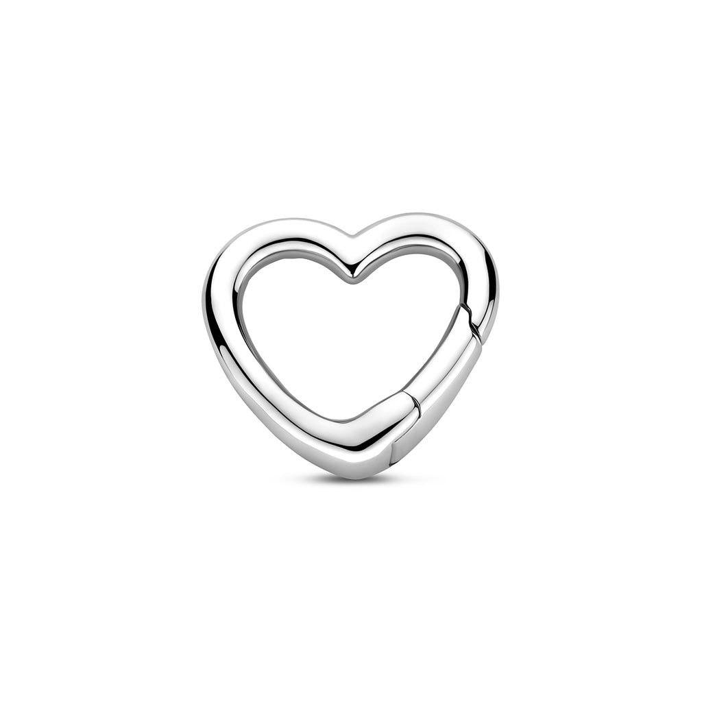 Verbinder Herz 14 mm rhodiniertes Silber