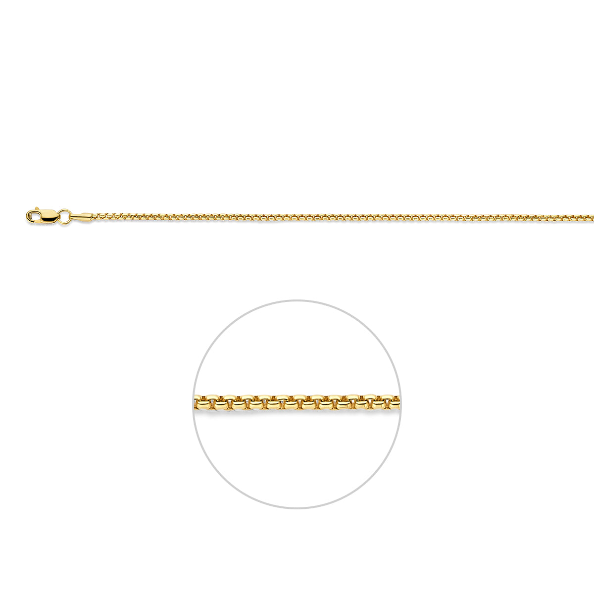 venetiaans 1,8 mm massief Silgold (geel met zilverkern)