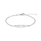 Armband Feder 16,5 + 2,5 cm Silber rhodiniert