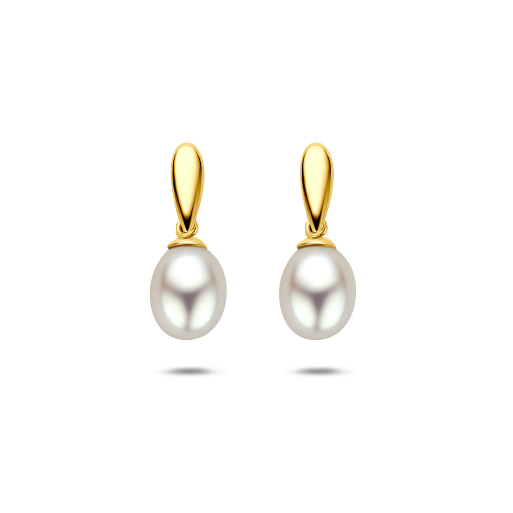 9k oorhangers parel 19 mm 9K geel