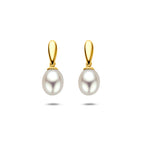 9k oorhangers parel 19 mm 9K geel