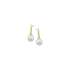 Perlenohrringe 12 x 8,5 mm 14K Gelbgold