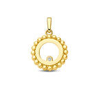 9k hanger rondje bolletjes zirkonia 13,5 mm 9K geel - rondje,bolletje,ringetje,draad