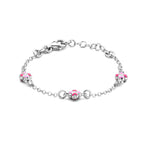 Armband Kleeblätter Emaille 11 + 2 cm Silber rhodiniert