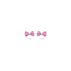 oorknoppen roze strik 4 mm zilver gerhodineerd