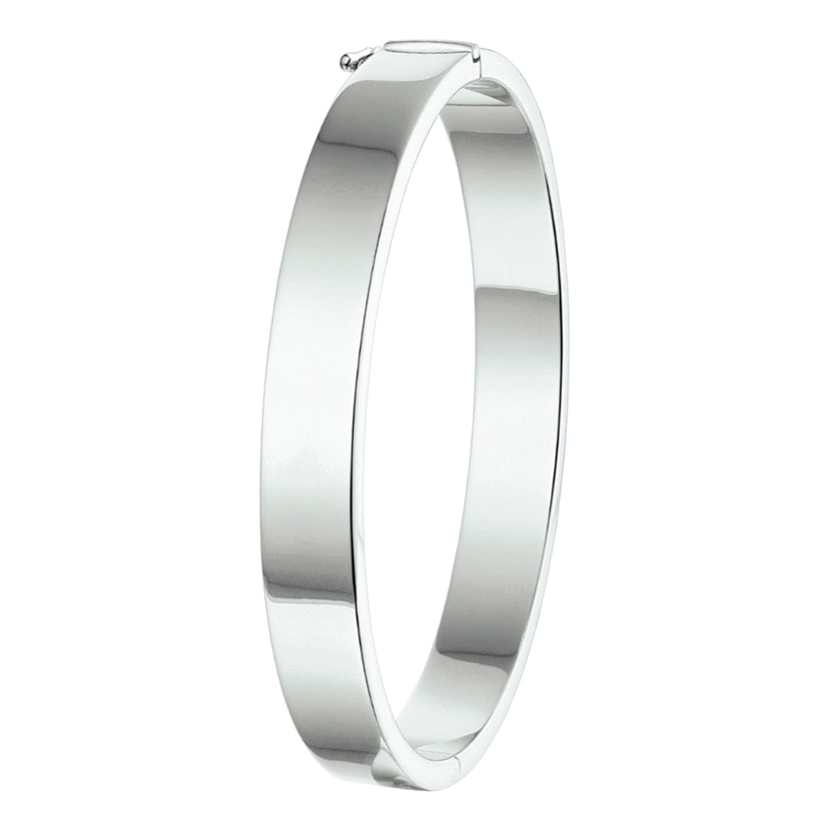 Armreifenscharnier 8 mm Flachrohr silber rhodiniert