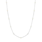 collier parels 41 + 4 cm zilver gerhodineerd