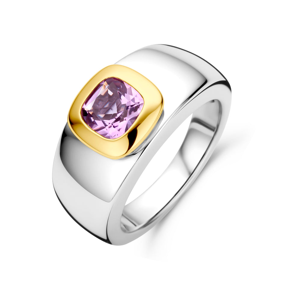 Ring Amethyst Gold mit Silber