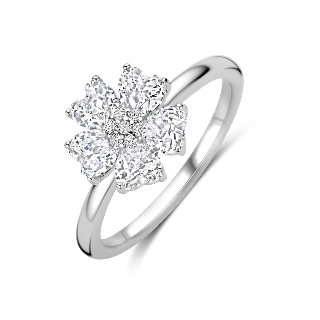 ring zirkonia zilver gerhodineerd