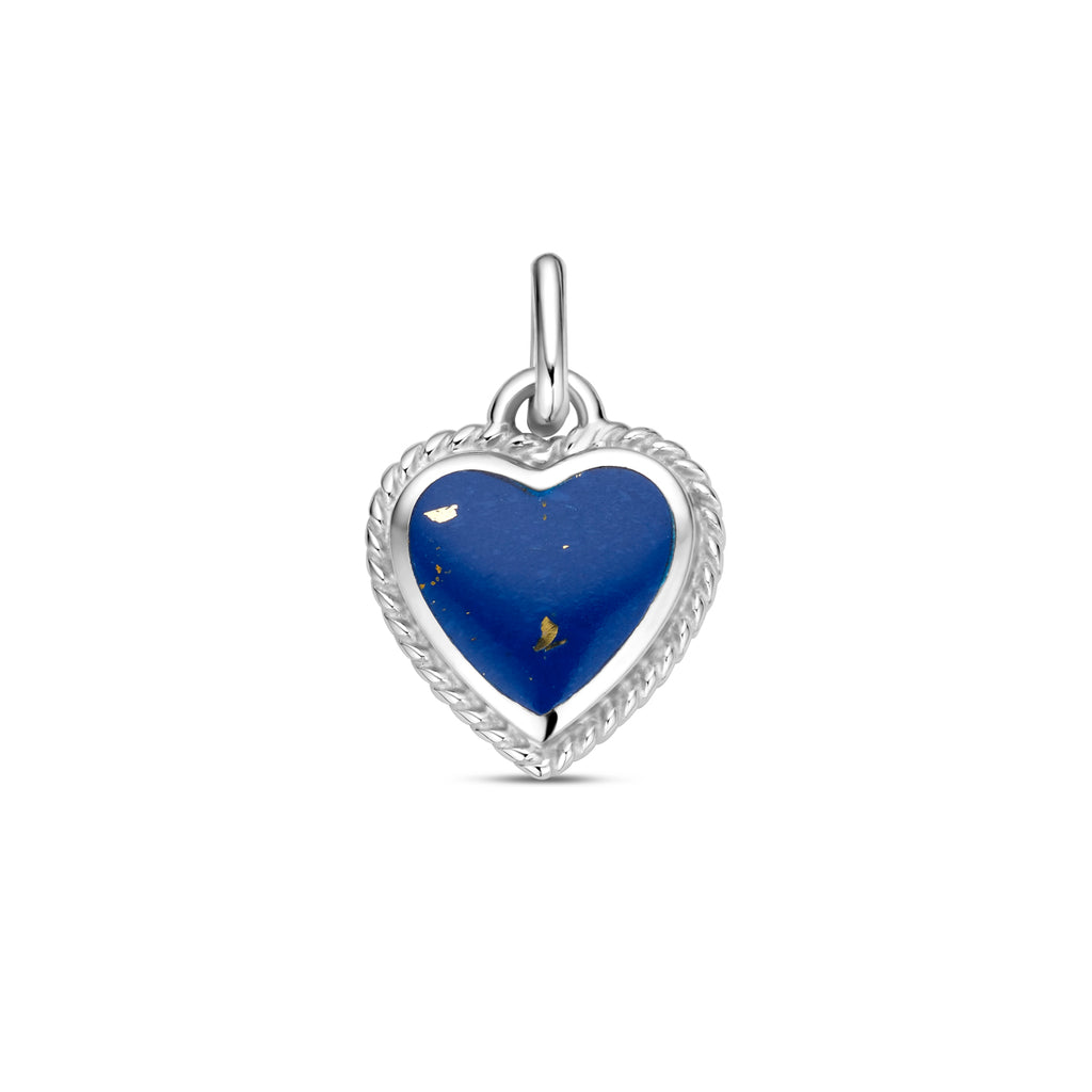 Anhänger Herz Lapislazuli Silber rhodiniert